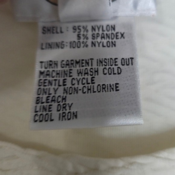 Talbots Womens Textured Long Sleeve Crew Neck Top Cream XL - Picture 3 of 4